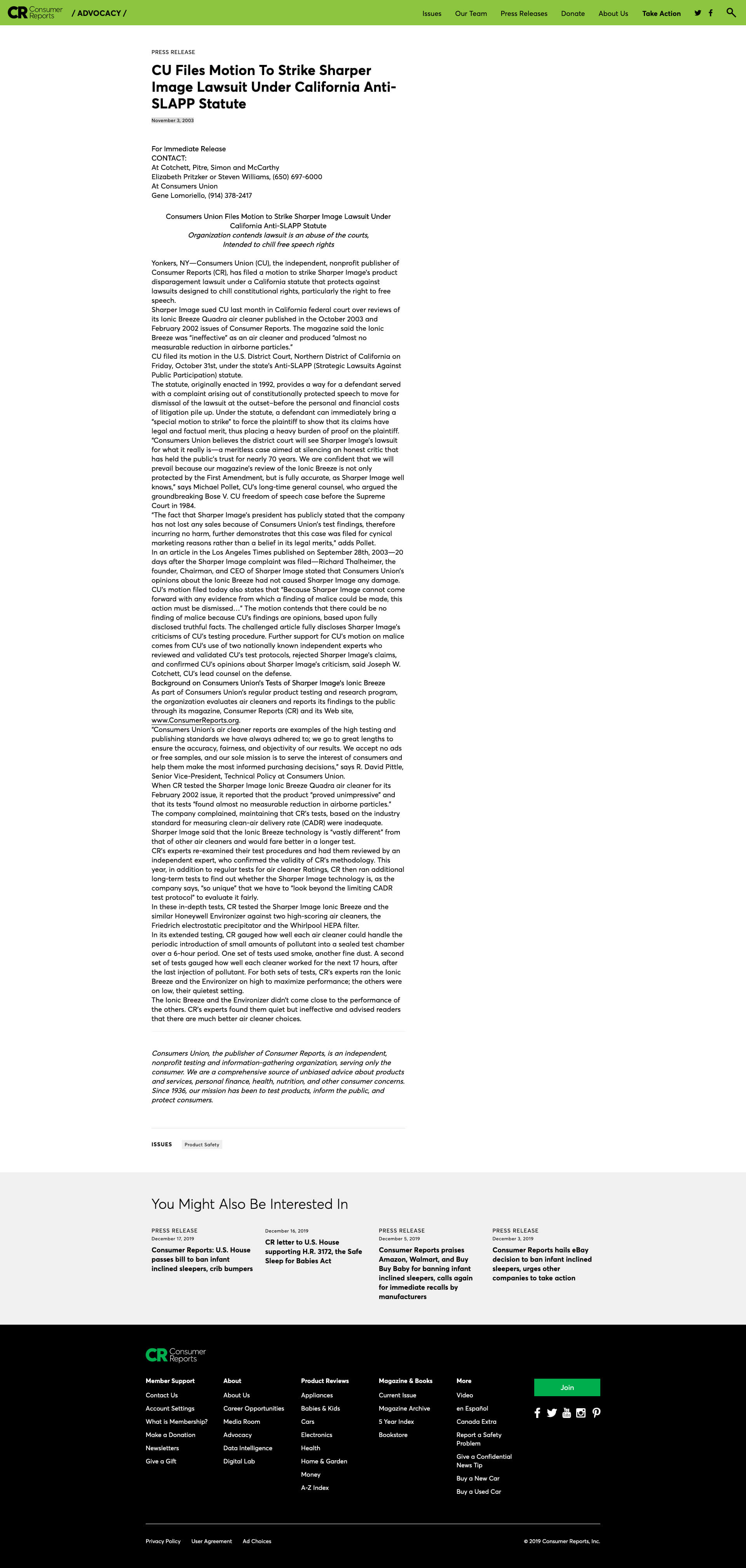 Screenshot Press cradvocacy-consumerreports-org-press-release-cu-files-motion-to-strike-sharper-image-lawsuit-under-california-anti-slapp-statute-2019-12-18-13_06_25